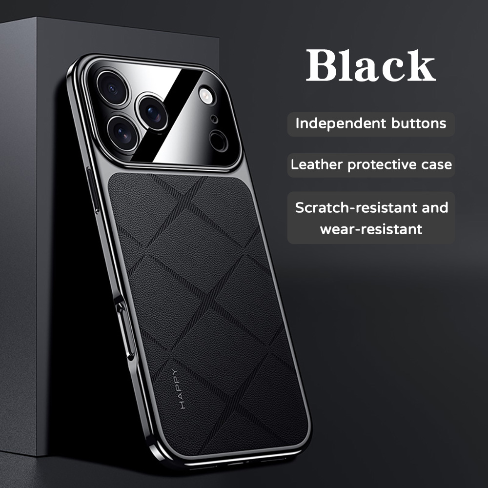 Camera Leather Case - Quadro de couro chapeado para iphone
